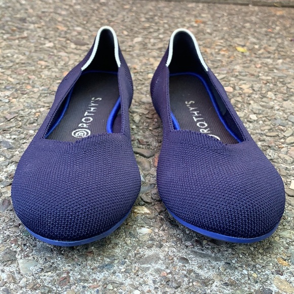 Rothys navy flats white halo retired sz 9.5 - Picture 4 of 16